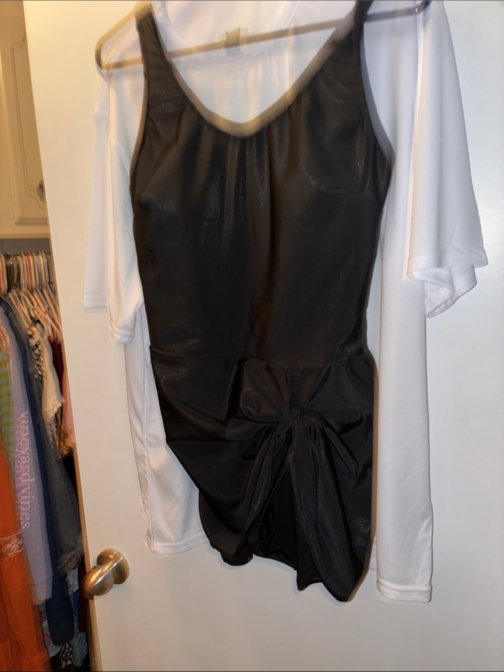 Black Swimdress with Front Tie